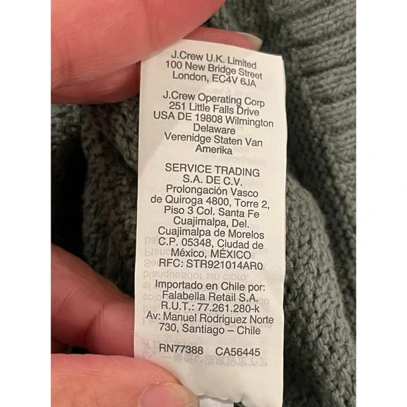 00127 - Madewell Off Grey-Green Waffle Knit High-Low Pullover Sweater S - Picture 8 of 11